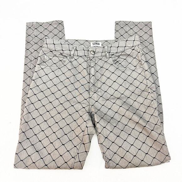 Sonia Rykiel Gray Chain Link Patterned Slim Leg Denim Jeans Size 38 - Picture 4 of 9